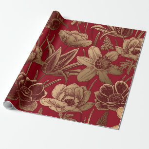 Papier Cadeau Motif floral sans soudure. arrière - plan de print