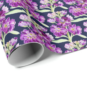 Papier Cadeau Motif floral stock d'aquarelle mauve