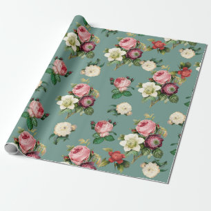 Papier Cadeau Motif floral victorien élégant chic