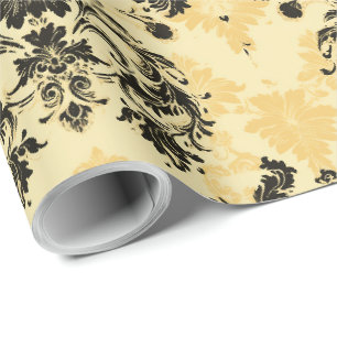 Papier Cadeau Motif français élégant noir et or
