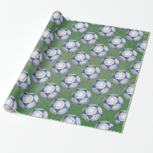 Motif Futbal bleu et blanc