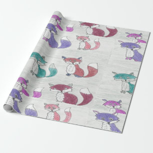 Papier Cadeau Motif génial de renards