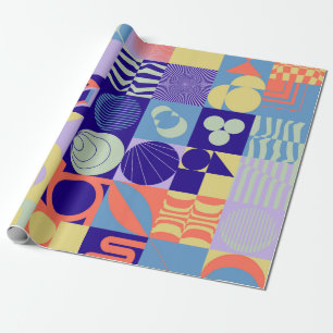 Papier Cadeau motif géométrique Abstrait aux formes simples