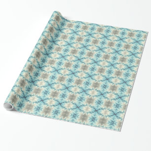 Papier Cadeau motif géométrique Abstrait bleu, gris fractal