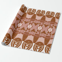 Motif géométrique africain ivoire marron