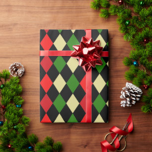 Papier Cadeau Motif géométrique Arlequin de vacances