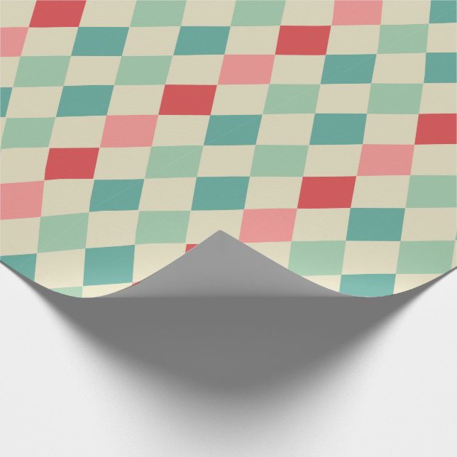 Papier Cadeau Motif géométrique Arlequin Retro (Coin)