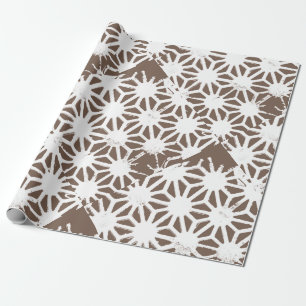 Papier Cadeau motif géométrique Brown et blanc