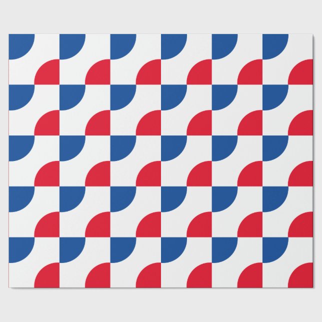 Papier Cadeau Motif géométrique Camouflage rouge bleu blanc Cool (Couture)