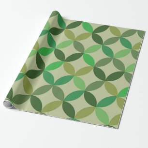 Papier Cadeau Motif géométrique de cercles verts Modernité du mi