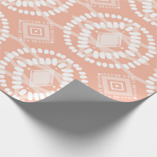 Papier Cadeau Motif géométrique de flux rose et blanc