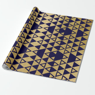 Papier Cadeau Motif géométrique de triangle de feuille d'or de