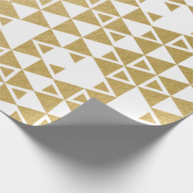 Papier Cadeau Motif géométrique de triangle de feuille d'or de (Coin)