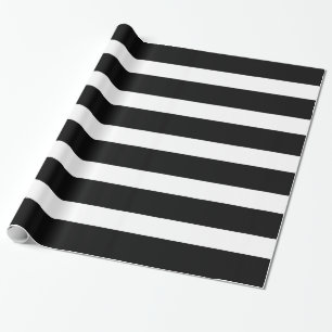 Papier Cadeau Motif géométrique des bandes noires et blanches