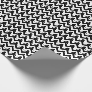 Papier Cadeau Motif géométrique élégant et à la mode noir et