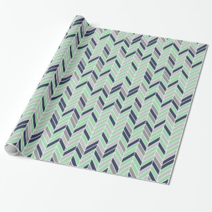 Papier Cadeau Motif géométrique en arête de poisson moderne d