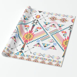 Papier Cadeau Motif géométrique ethnique cool à la mode triba