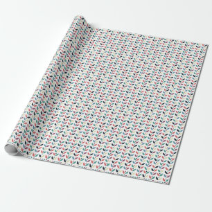Papier Cadeau Motif géométrique floral d'art populaire