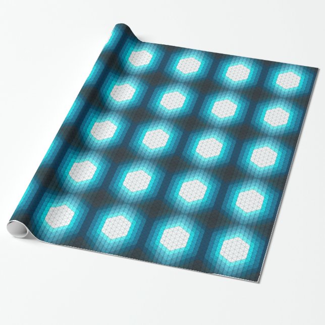Papier Cadeau Motif Géométrique Hexagone Lumineux (Déroulé)