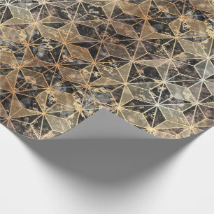 Papier Cadeau Motif géométrique marbre et or