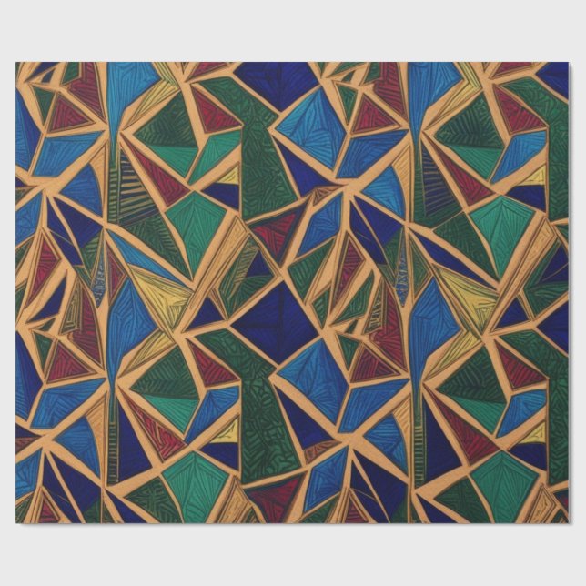 Papier Cadeau Motif géométrique moderne (Plat)