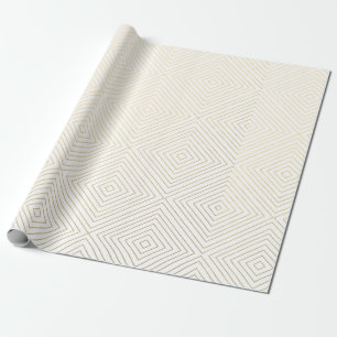Papier Cadeau Motif géométrique moderne de carrés d'or sur le