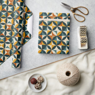 Papier Cadeau Motif géométrique moderne du milieu du siècle rétr