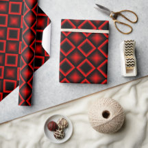 Motif Géométrique Moderne Rouge et Noir Anniversai