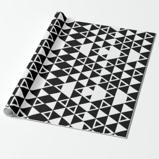 Papier Cadeau Motif géométrique noir et blanc de triangle