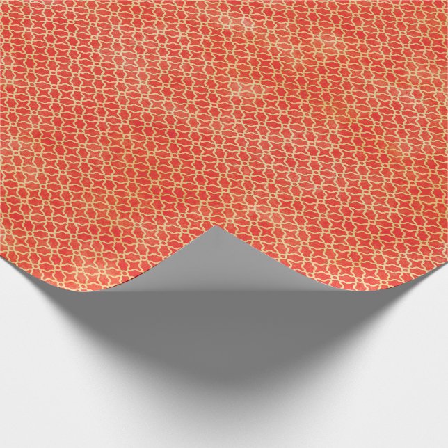 Papier Cadeau Motif géométrique orange (Coin)