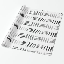 Papier Cadeau Motif géométrique original d'aquarelle noire