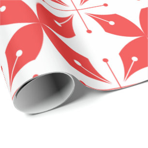 Papier Cadeau Motif géométrique rouge et blanc présentant un sty