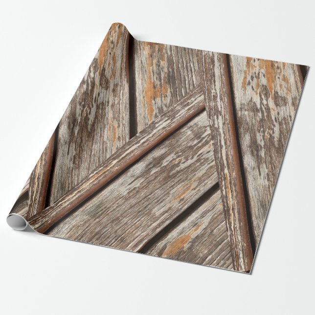 Papier Cadeau Motif géométrique Rustique en bois dénaturé (Déroulé)