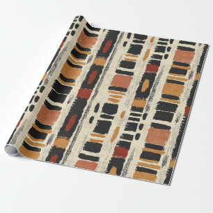 Papier Cadeau Motif géométrique rustique en boue de Mali (1)