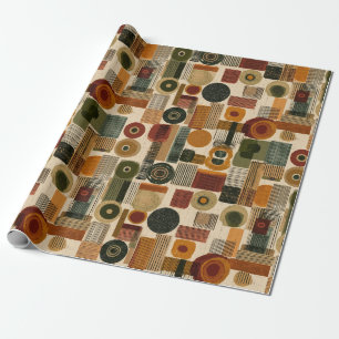 Papier Cadeau Motif géométrique sombre du milieu du siècle (2)