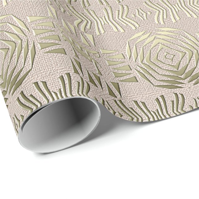 Papier Cadeau motif géométrique tribal africain ethnique (Coin rond)