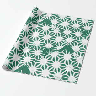Papier Cadeau Motif géométrique vert et blanc