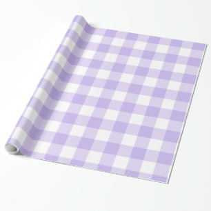 Papier Cadeau Motif Gingham Lavande Frais
