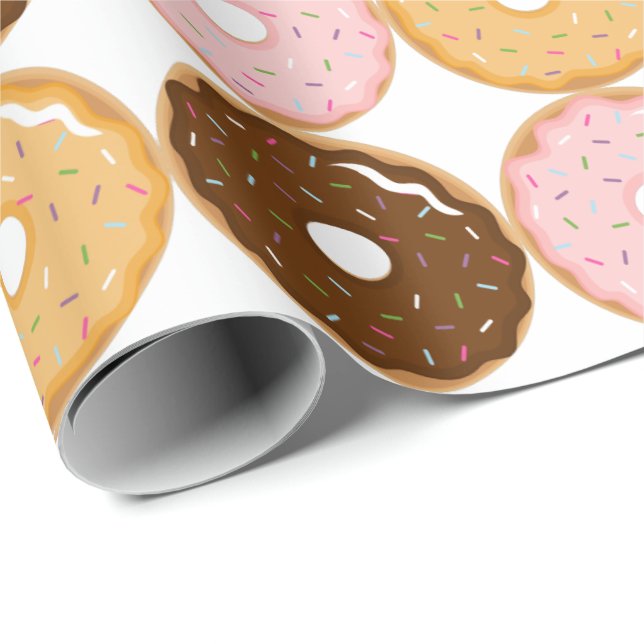 Papier Cadeau Motif givré de beignet (Coin rond)