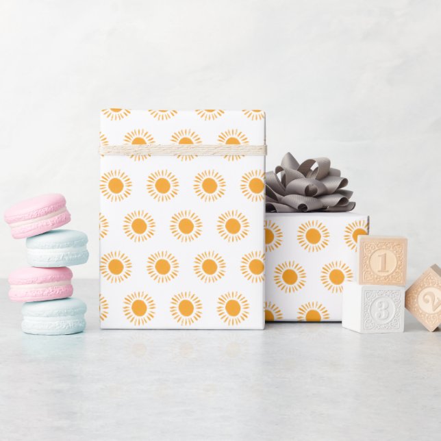 Papier Cadeau Motif Golden Sun (Baby Shower)