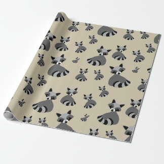Papier Cadeau Motif Graphic Raccoon