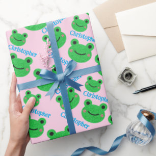 Papier Cadeau Motif Grenouille Rose Douce Vie