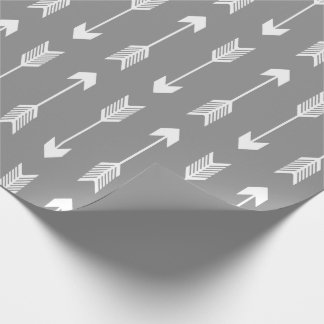 Papier Cadeau Motif gris et blanc de flèches