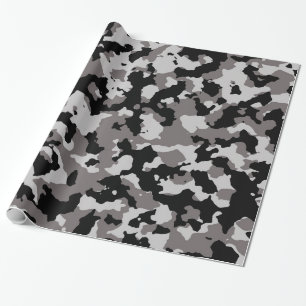 Papier Cadeau Motif gris militaire de camouflage