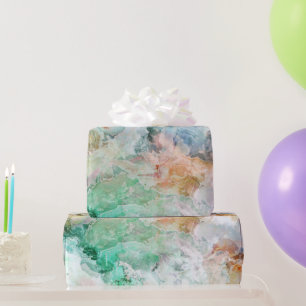 Papier Cadeau Motif Grunge Aquarelle Océan 
