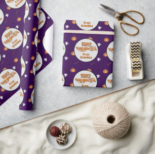 Papier Cadeau Motif Halloween et message effrayant