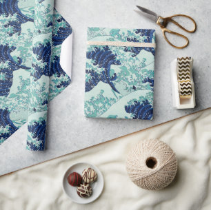 Papier Cadeau Motif Hokusai Blue Waves