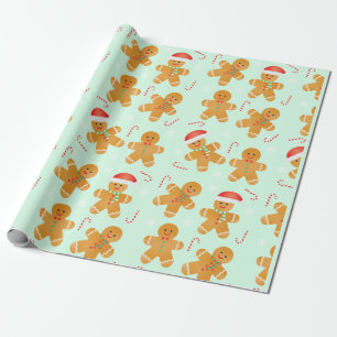 Papier Cadeau Motif homme en pain d'épices