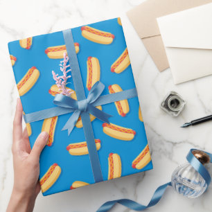 Papier Cadeau Motif Hotdogs de restauration rapide