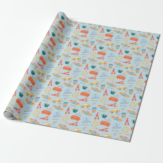 Papier Cadeau Motif Icônes Classic FRIENDS™ (Déroulé)